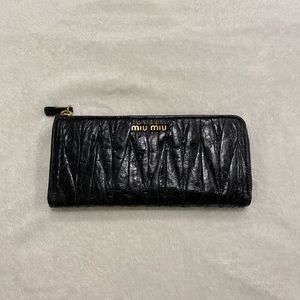 Miu Miu Matelassé Continental Zip Wallet